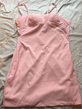 Beginning Boutique Light Pink Spaghetti Strap Mini Dress